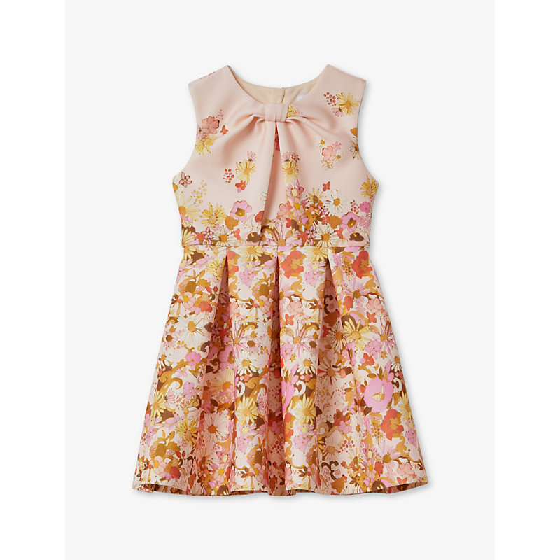 Shop Reiss Girls Multi Kids Josephine Floral-print Scuba Dress 4-13 Years