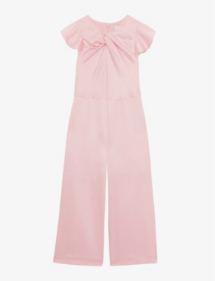 Reiss Kids' Ally - Pink Junior Knot Detail Jumpsuit, Age 8-9 Years