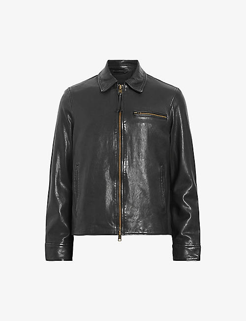 ALLSAINTS: Miller regular-fit leather jacket