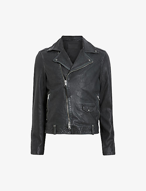 ALLSAINTS: Rosser regular-fit leather biker jacket