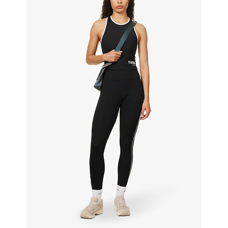 Shop P.e Nation Tempo Recycled-polyester-blend Leggings In Black