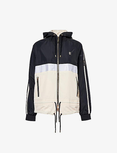 P.E NATION: Man Down high-neck relaxed-fit woven-blend jacket