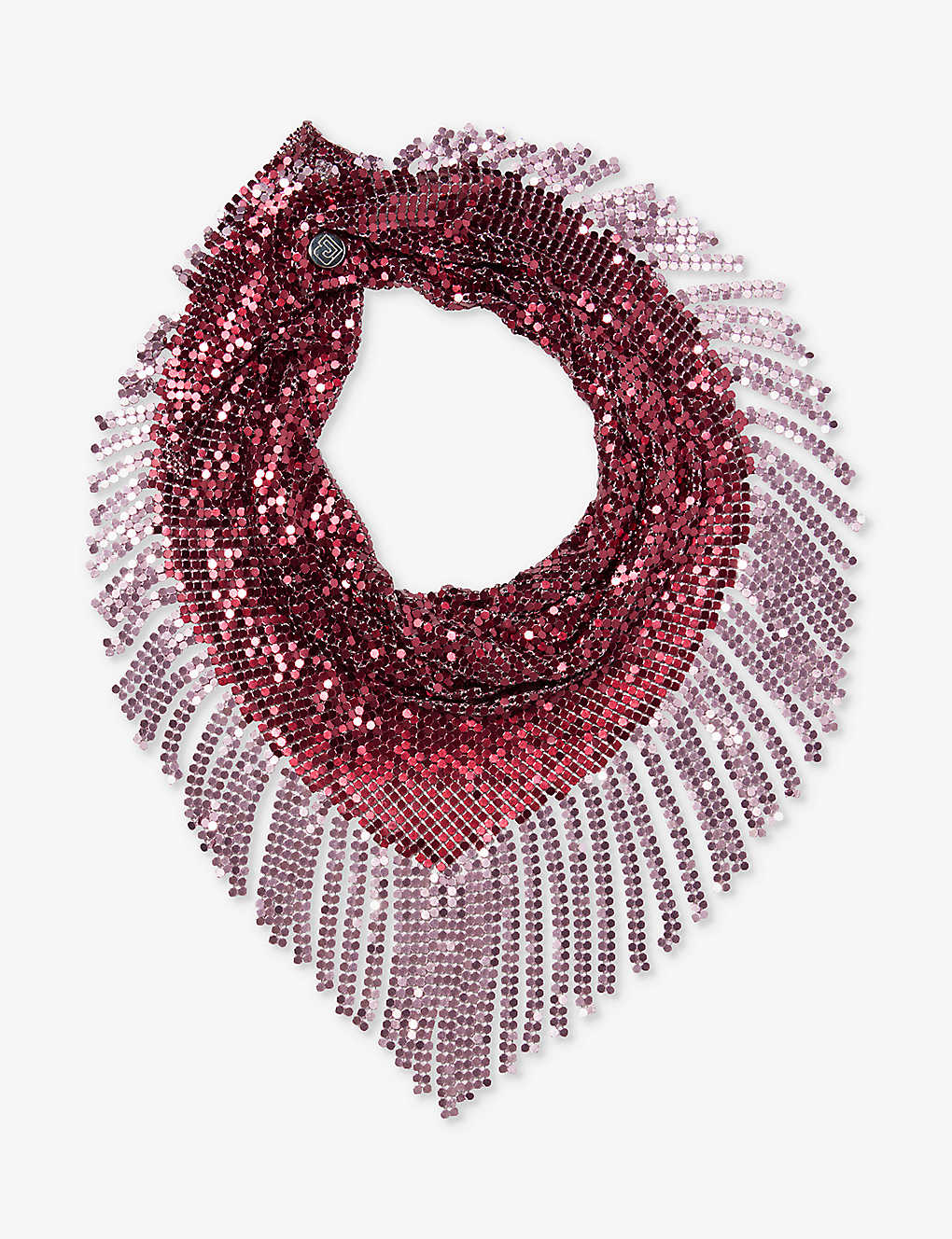 Rabanne Pixel Rhinestone-embellished Metal Scarf In Peony Pink / Red Ruby