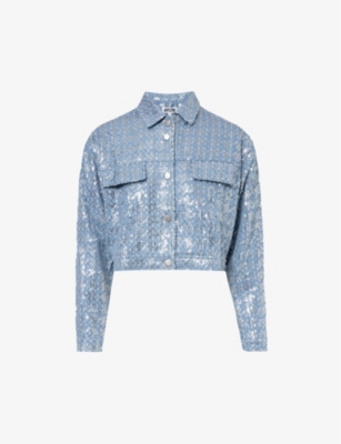 AMY LYNN Sequin embellished regular fit denim jacket