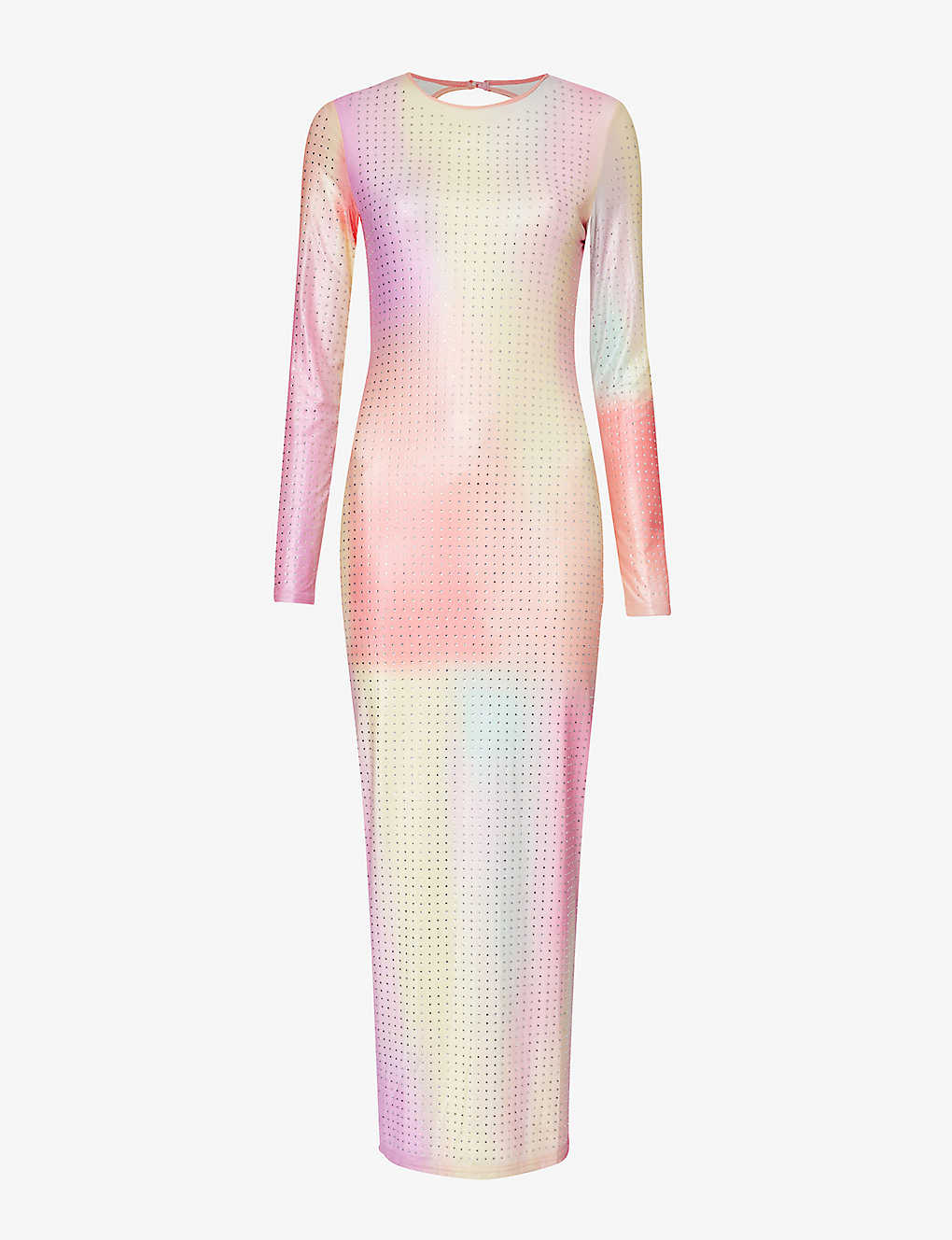 Amy Lynn Womens Multi Rhinestone-embellished Open-back Stretch-woven Maxi Dress