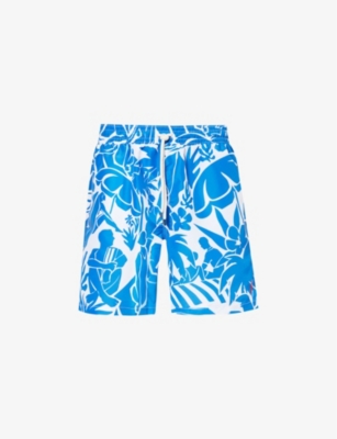 POLO RALPH LAUREN: Abstract-print elasticated-waist recycled-polyester swim shorts
