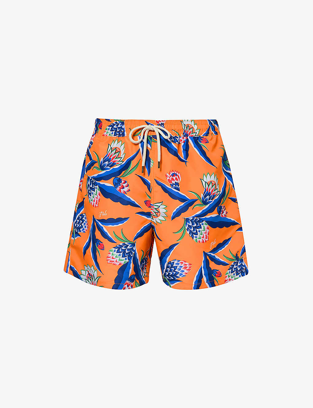 Polo Ralph Lauren Mens Orange Bonheur Floral Traveller Floral-print Recycled-polyester Swim Shorts