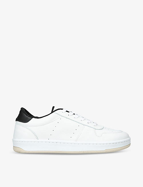 PAIGE: Remy tonal-stitch leather low-top trainers