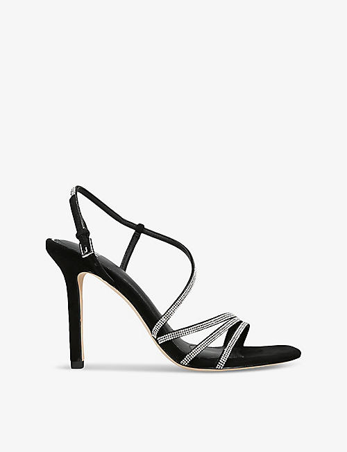 PAIGE: Savannah rhinestone-embellished suede heeled sandals