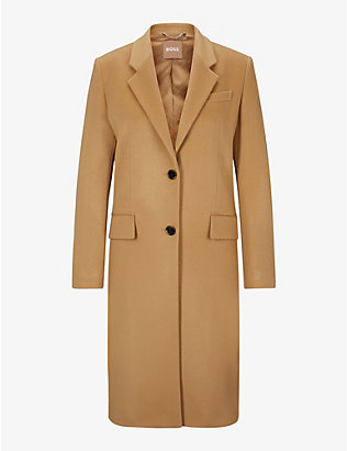 BOSS: Notch-lapel wool and cashmere-blend coat