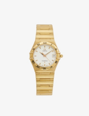 RESELFRIDGES WATCHES: Pre-loved Omega Constellation Manhattan 18ct yellow-gold quartz watch