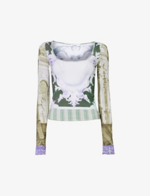 MIAOU: Victoire abstract-pattern stretch-woven top