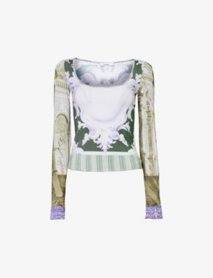 Miaou Multicolor Victoire Long Sleeve T-shirt In Emblem Print