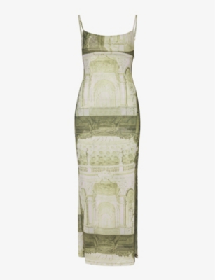 Miaou Thais Dress In Emblem Print