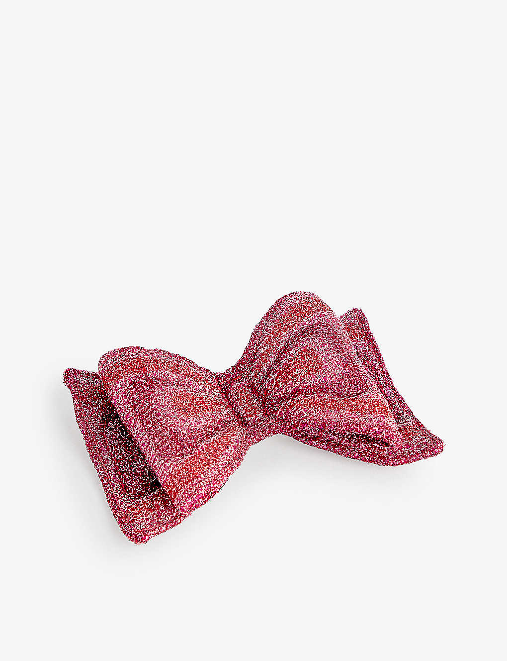Sadie Williams Womens Pink Double Bow Silver-tone Woven-blend Hair Clip
