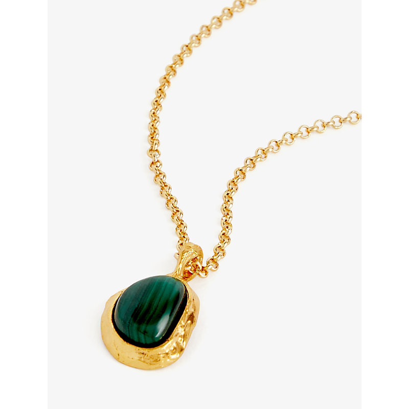 Shop Alighieri Womens Gold The Droplet 24ct Yellow-gold-plated Recycled-bronze And 8ct Malachite Necklace