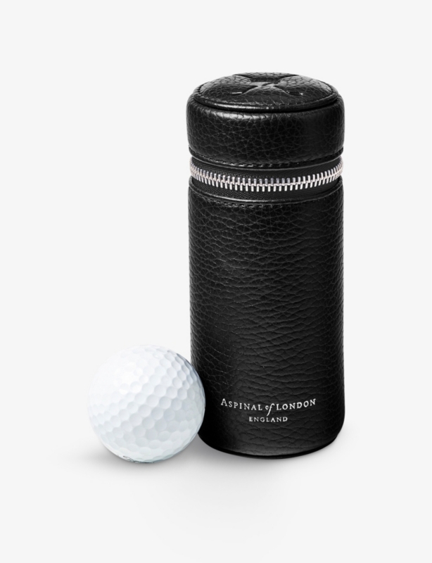 Logo-embossed leather golf-ball accessory