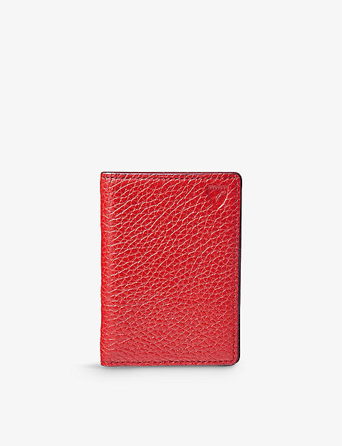 ASPINAL OF LONDON: Logo-embossed double-fold leather card holder