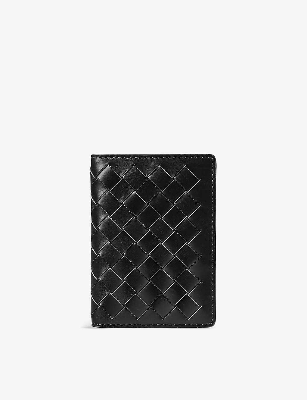 Aspinal Of London Black Double Fold Leather Card Holder