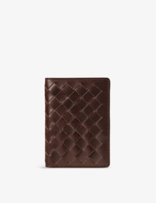 Aspinal Of London Chocolate Double Fold Leather Card Holder