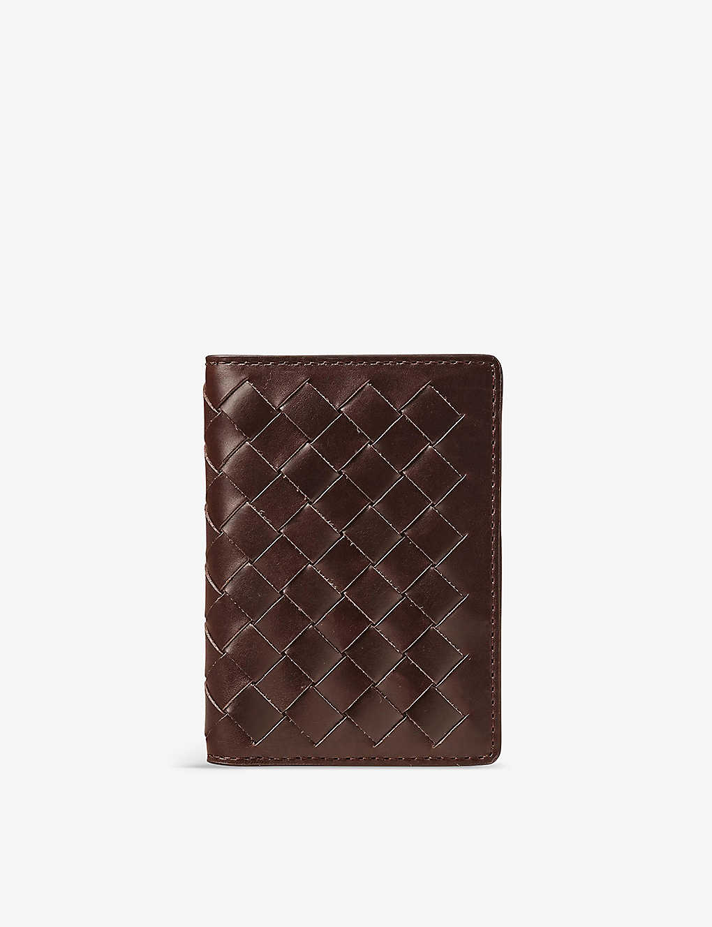 Aspinal Of London Chocolate Double Fold Leather Card Holder