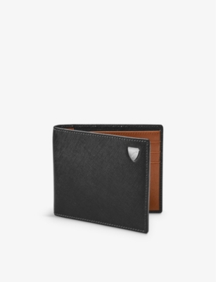 Aspinal Of London Black Billfold Logo-embellished Leather Wallet