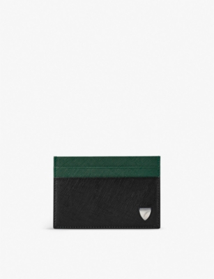 Aspinal Of London Black Slim Brand-plaque Leather Card Holder