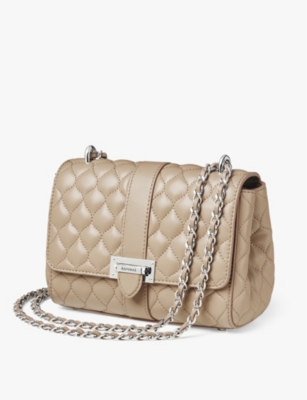 ASPINAL OF LONDON: Lottie branded-hardware quilted leather shoulder bag