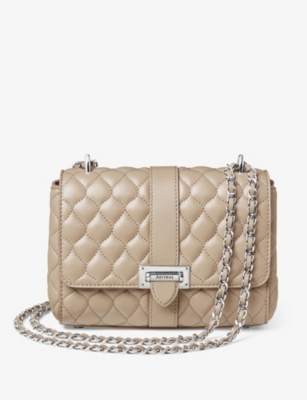 Aspinal Of London Womens Taupe Lottie Branded-hardware Quilted Leather Shoulder Bag