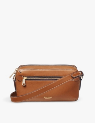 ASPINAL OF LONDON: Camera logo-embossed leather cross-body bag