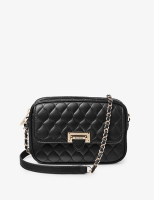 ASPINAL OF LONDON: Lottie logo-embossed quilted leather cross-body bag