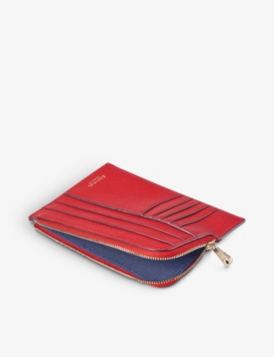 ASPINAL OF LONDON: Slimline zip-fastened pebble-leather travel wallet