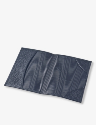 Shop Aspinal Of London Navy Saffiano-leather Passport Cover