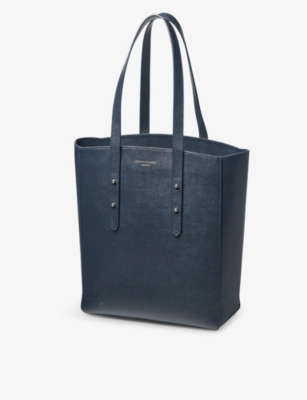 ASPINAL OF LONDON: Essential logo-embossed leather tote bag