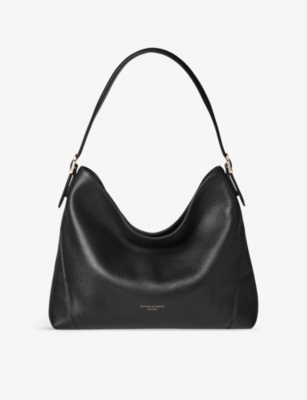 ASPINAL OF LONDON: Logo-embossed leather hobo shoulder bag