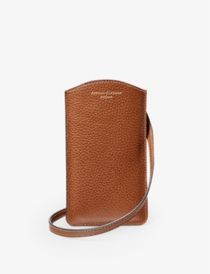 ASPINAL OF LONDON: London grained-leather phone case