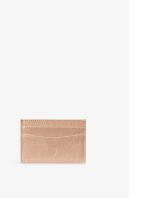 ASPINAL OF LONDON: Logo-embossed metallic leather cardholder