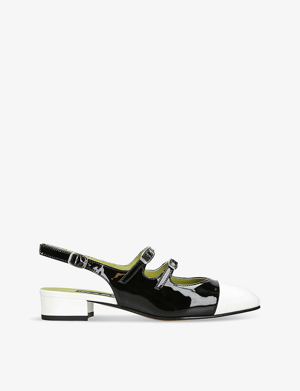 Carel Abricot Two-toned Patent-leather Pumps In Blk/white