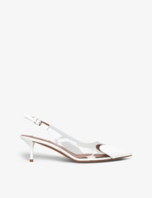 AZZEDINE ALAIA: Coeur 55 patent-leather heeled slingbacks