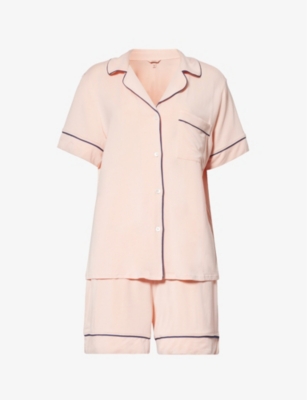 Shop Eberjey Women's Rose Cloud/navy Gisele Regular-fit Stretch-jersey Pyjamas