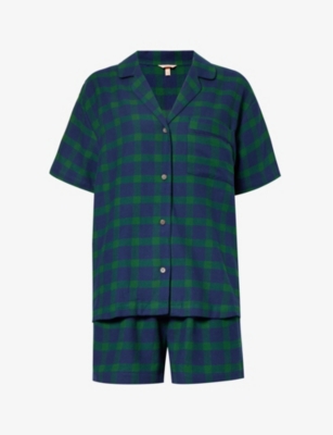 EBERJEY: Checked relaxed-fit cotton pyjamas