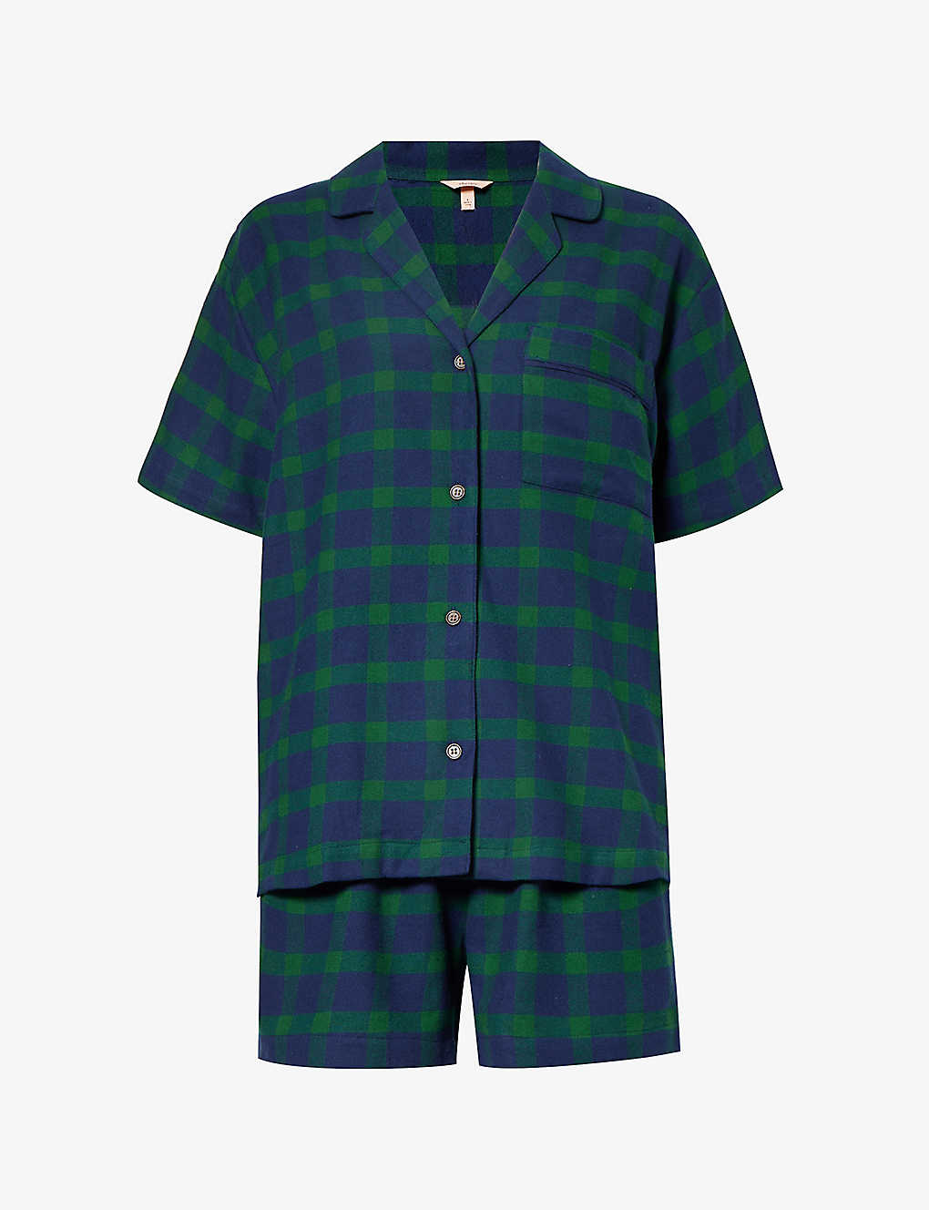 Shop Eberjey Checked Relaxed-fit Cotton Pyjamas In Multi-coloured