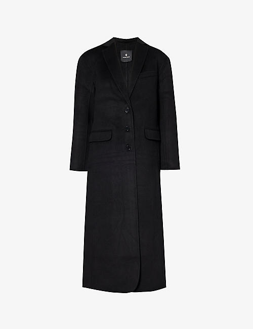 ANINE BING: Quinn single-breasted wool and cashmere-blend coat
