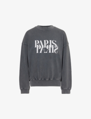 ANINE BING: Jaci Paris-print cotton sweatshirt