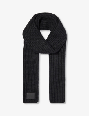 ANINE BING: Hannah brand-patch wool-blend scarf