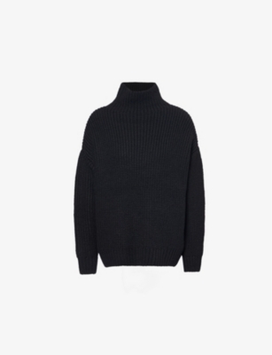 Anine Bing Womens Black Sydney High-neck Wool And Alpaca-blend Knitted Jumper