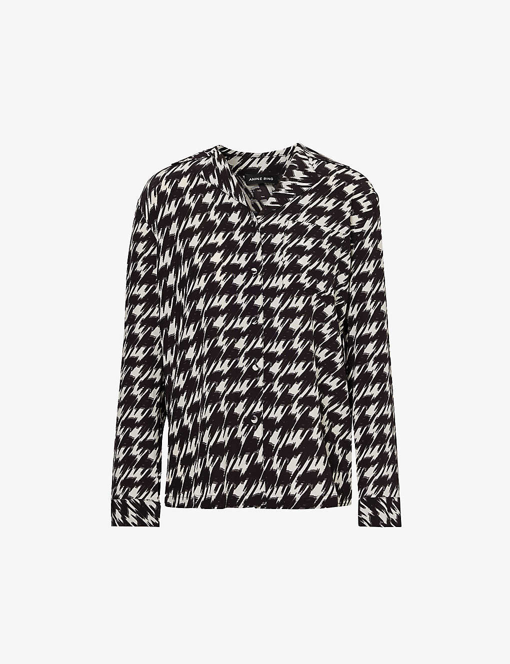 Shop Anine Bing Aiden Houndstooth Woven In Print