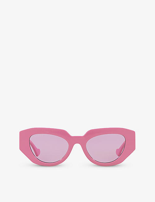 GUCCI: GC002107 rectangle-frame acetate sunglasses