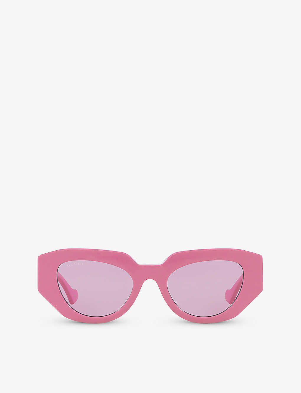 Gucci Womens Pink Gc002107 Rectangle-frame Acetate Sunglasses