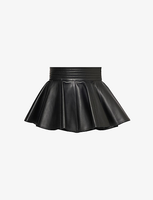 ALAIA: Skirt-design pleated leather belt